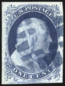 Sale 998, Lot 75, Plate One Late - Top Row of Right Pane