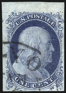 Sale 998, Lot 76, Plate One Late - Top Row of Right Pane