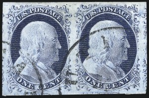 Sale 998, Lot 78, Plate One Late - Top Row of Right Pane