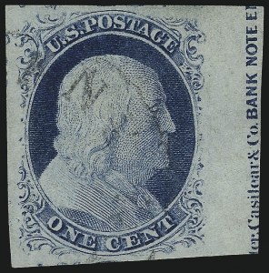 Sale 998, Lot 85, Plate One Late Imprint and Centerline Copies