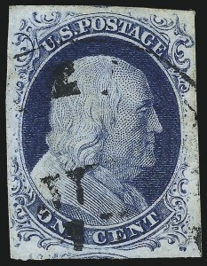 Sale 1007, Lot 2106, 1c-10c 1851-56 Issue (Scott 7-16)