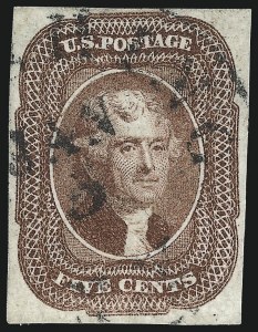 Sale 1007, Lot 2114, 1c-10c 1851-56 Issue (Scott 7-16)