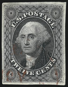 Sale 1007, Lot 2128, 12c 1851-56 Issue (Scott 17)