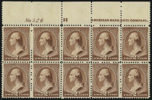 Sale 1007, Lot 2369, 1881-87 American Bank Note Co. Issues (Scott 206-218)