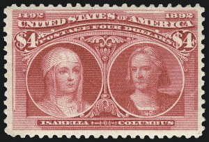 Sale 1007, Lot 2449, 1893 Columbian Issue ($2.00 thru $5.00, Scott 242-245)