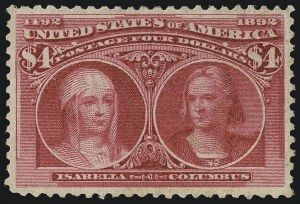 Sale 1007, Lot 2450, 1893 Columbian Issue ($2.00 thru $5.00, Scott 242-245)