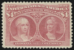 Sale Number 1007, Lot Number 2451, 1893 Columbian Issue ($2.00 thru $5.00, Scott 242-245)