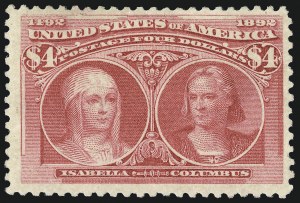 Sale 1007, Lot 2453, 1893 Columbian Issue ($2.00 thru $5.00, Scott 242-245)