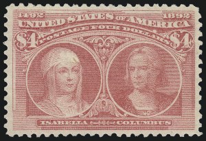 Sale 1007, Lot 2454, 1893 Columbian Issue ($2.00 thru $5.00, Scott 242-245)
