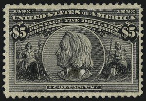 Sale 1007, Lot 2459, 1893 Columbian Issue ($2.00 thru $5.00, Scott 242-245)