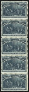 Sale 1007, Lot 2480, 1893 Columbian Issue Multiples (1c thru 15c, Scott 230-238)
