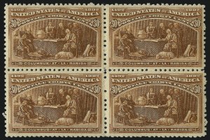 Sale 1007, Lot 2481, 1893 Columbian Issue Multiples (30c thru $5.00, Scott 239-245)