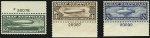 Sale 1007, Lot 2918, Air Post Graf Zeppelin Issue (Scott C13-C15, C18)