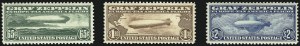Sale 1007, Lot 2919, Air Post Graf Zeppelin Issue (Scott C13-C15, C18)