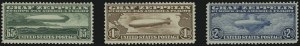 Sale 1007, Lot 2920, Air Post Graf Zeppelin Issue (Scott C13-C15, C18)
