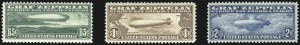 Sale 1007, Lot 2921, Air Post Graf Zeppelin Issue (Scott C13-C15, C18)