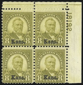 Sale 1011, Lot 1061, Group Lots by Issue, 4c-10c Kans. Ovpts. (662-668) Sale 1011, Lot 1061, Group Lots by Issue
