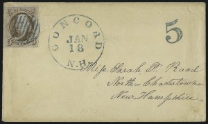 Sale 1011, Lot 1348, 5c 1847 Issue (Scott 1)