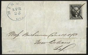 Sale 1011, Lot 1394, 10c 1847 Issue (Scott 2)