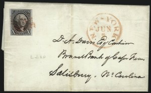 Sale 1011, Lot 1401, 10c 1847 Issue (Scott 2)