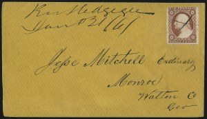 Sale 1011, Lot 1695, Confederate States (Independent and C.S.A. Uses of U.S. Stamps)