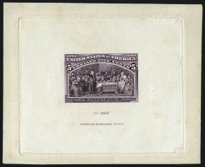 Sale 1011, Lot 346, Essays and Proofs - 1869 thru Columbian Issues