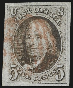 Sale Number 1011, Lot Number 376, 5c-10c 1847 Issue (Scott 1-2)