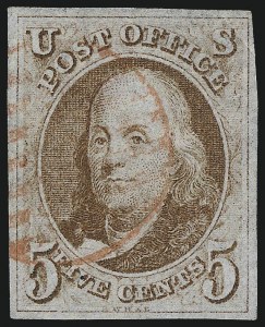 Sale 1014, Lot 1012, 5c-10c 1847 Issue (Scott 1-2)