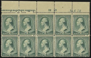 Sale 1014, Lot 1437, 1875-87 Continental and American Bank Note Co. Issues (Scott 175-218)
