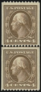 Sale 1014, Lot 1786, 1908-10 Washington-Franklin Issue Coils (Scott 348-356)