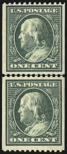 Sale 1014, Lot 1836, 1910-11 Washington-Franklin Issues (Scott 376-396)