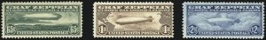 Sale 1014, Lot 2160, Air Post, Graf Zeppelin Issue (Scott C13-C15)