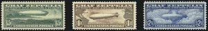 Sale 1014, Lot 2161, Air Post, Graf Zeppelin Issue (Scott C13-C15)