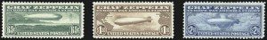 Sale 1014, Lot 2169, Air Post, Graf Zeppelin Issue (Scott C13-C15)