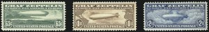 Sale 1014, Lot 2170, Air Post, Graf Zeppelin Issue (Scott C13-C15)