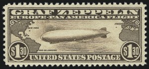 Sale 1014, Lot 2187, Air Post, Graf Zeppelin Issue (Scott C13-C15)