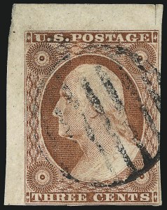 Sale 1017, Lot 149, 3c 1851-56, Orange Brown, Imprint & Corner Margin Copies (Scott 10-10A)