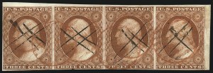 Sale 1017, Lot 158, 3c 1851-56, Orange Brown, Imprint & Corner Margin Copies (Scott 10-10A)