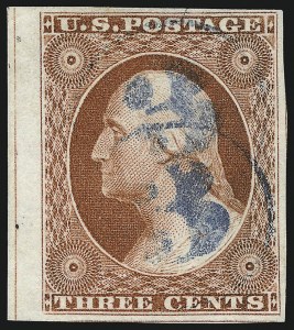 Sale 1017, Lot 166, 3c 1851-56, Orange Brown, Sheet Margin Copies (Scott 10-10A)