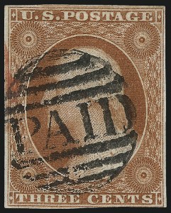 Sale 1017, Lot 188, 3c 1851-56, Orange Brown, Sheet Margin Copies (Scott 10-10A)