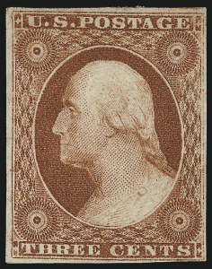 Sale 1017, Lot 190, 3c 1851-56, Orange Brown (Scott 10-10A)