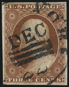 Sale 1017, Lot 201, 3c 1851-56, Orange Brown (Scott 10-10A)