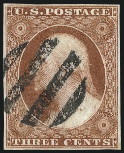 Sale 1017, Lot 203, 3c 1851-56, Orange Brown (Scott 10-10A)