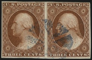 Sale 1017, Lot 209, 3c 1851-56, Orange Brown (Scott 10-10A)