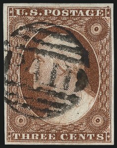 Sale 1017, Lot 218, 3c 1851-56, Orange Brown (Scott 10-10A)