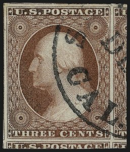 Sale 1017, Lot 256, 3c 1851-56, Brownish Carmine (Scott 11-11A)