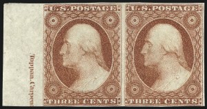 Sale 1017, Lot 268, 3c 1851-56, Dull Red, Imprint Copies (Scott 11-11A)