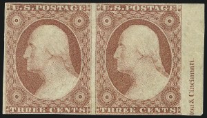 Sale 1017, Lot 269, 3c 1851-56, Dull Red, Imprint Copies (Scott 11-11A)