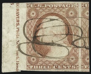 Sale 1017, Lot 277, 3c 1851-56, Dull Red, Imprint Copies (Scott 11-11A)