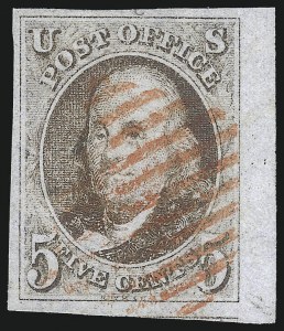 Sale 1017, Lot 28, 5c 1847 Issue, Sheet Margin Copies (Scott 1)